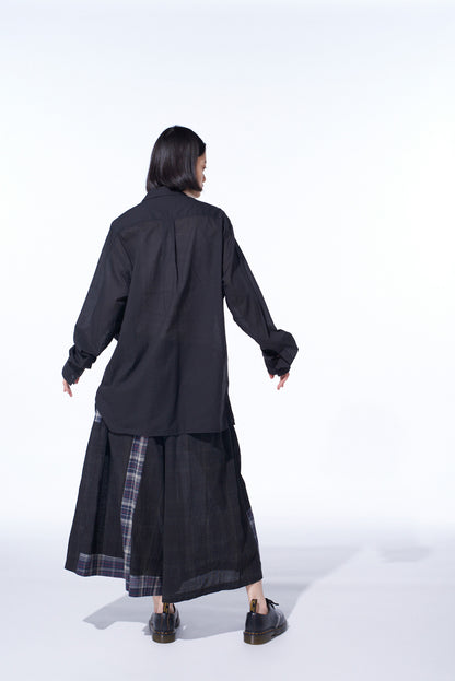 MADRAS CHECK PIGMENT PRINT CULOTTE PANTS
