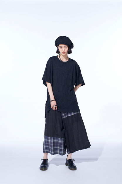 MADRAS CHECK PIGMENT PRINT CULOTTE PANTS