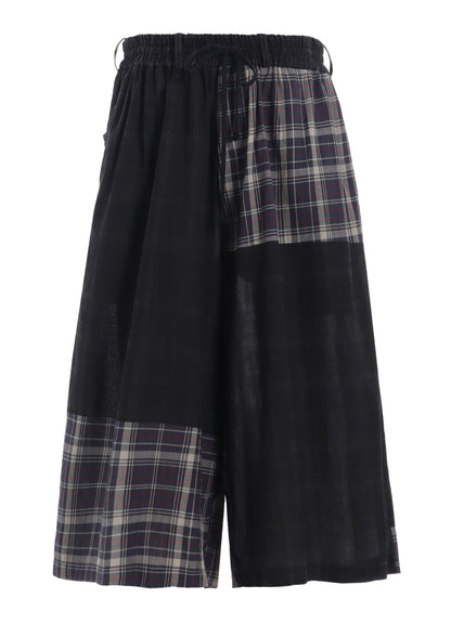 MADRAS CHECK PIGMENT PRINT CULOTTE PANTS