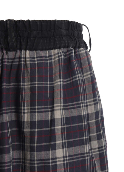 MADRAS CHECK PIGMENT PRINT CULOTTE PANTS