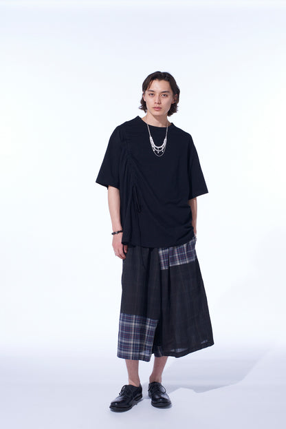 MADRAS CHECK PIGMENT PRINT CULOTTE PANTS