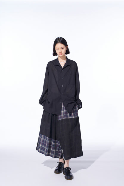 MADRAS CHECK PIGMENT PRINT CULOTTE PANTS