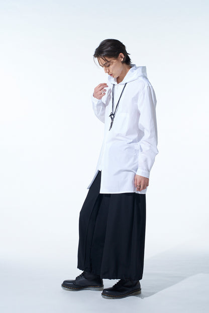 WASHER WOOL GABARDINE HAKAMA BALLOON PANTS