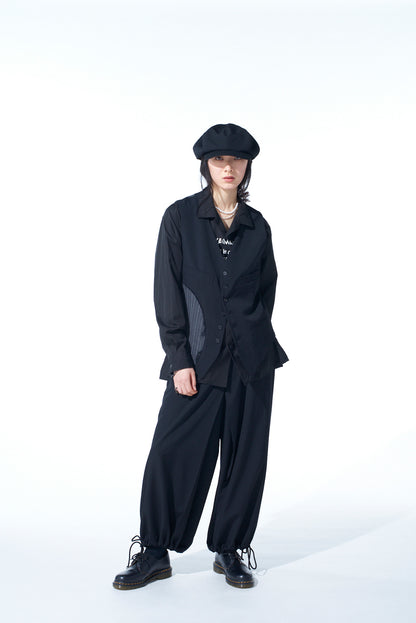 WASHER WOOL GABARDINE HAKAMA BALLOON PANTS