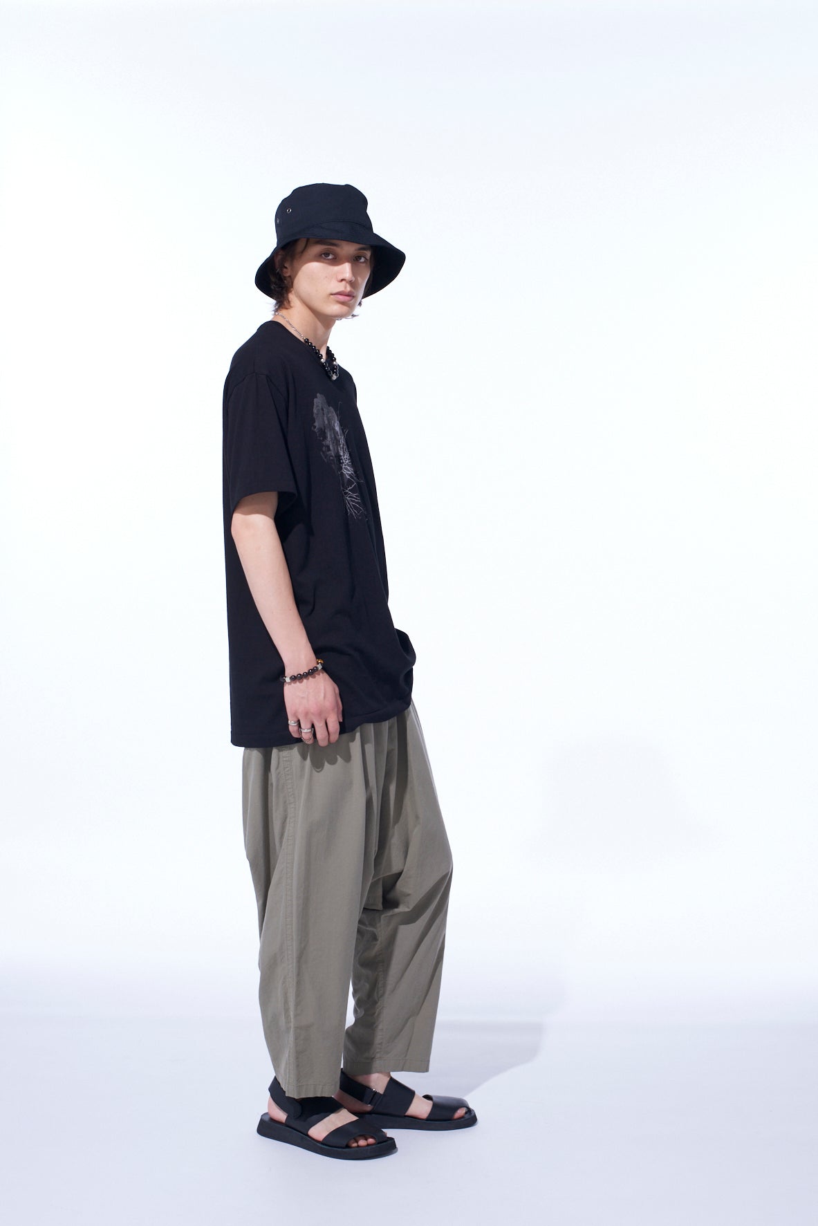 BRUSHED WASHER FINISH BROAD SAROUEL PANTS