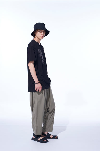 BRUSHED WASHER FINISH BROAD SAROUEL PANTS