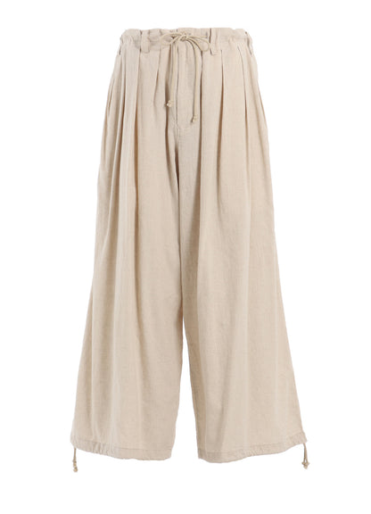 COTTON/LINEN POPLIN BALLOON PANTS
