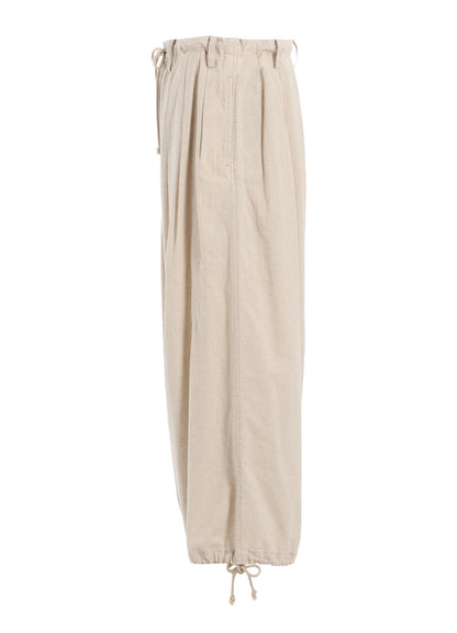 COTTON/LINEN POPLIN BALLOON PANTS
