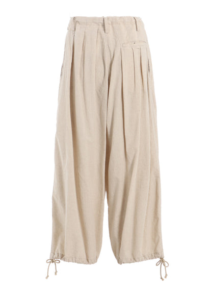 COTTON/LINEN POPLIN BALLOON PANTS