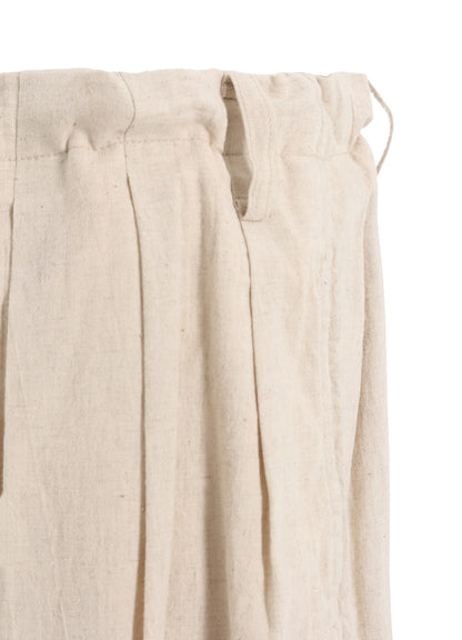 COTTON/LINEN POPLIN BALLOON PANTS