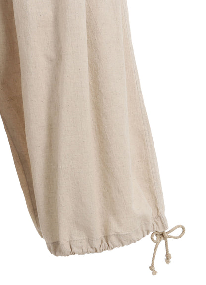 COTTON/LINEN POPLIN BALLOON PANTS
