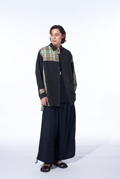 COTTON/LINEN POPLIN BALLOON PANTS