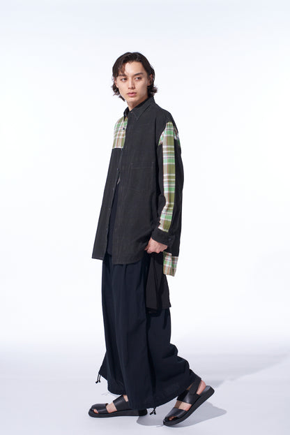 COTTON/LINEN POPLIN BALLOON PANTS
