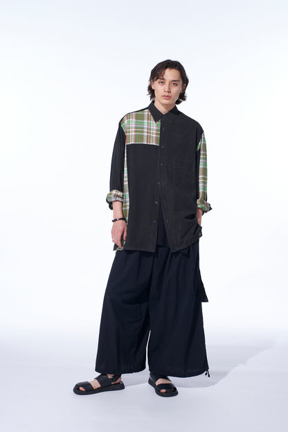 COTTON/LINEN POPLIN BALLOON PANTS