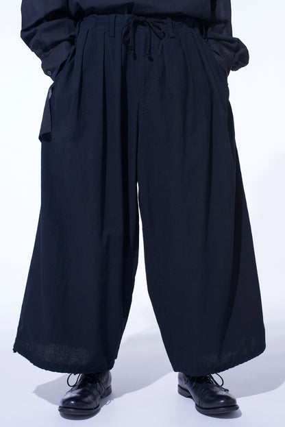 COTTON/LINEN POPLIN BALLOON PANTS