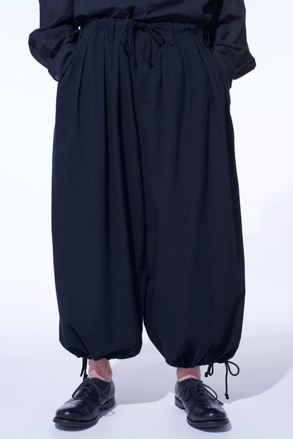 COTTON/LINEN POPLIN BALLOON PANTS