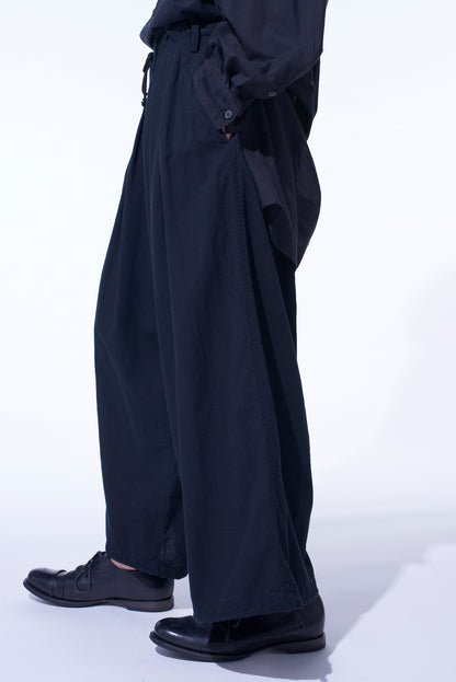 COTTON/LINEN POPLIN BALLOON PANTS