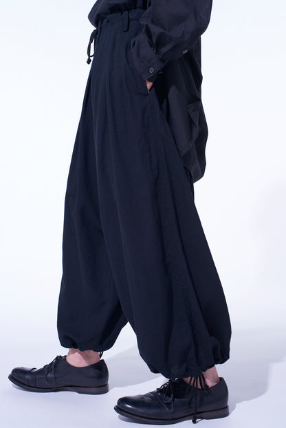COTTON/LINEN POPLIN BALLOON PANTS