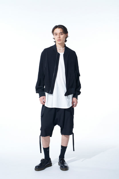 WASHER WOOL GABARDINE SARUEL CARGO SHORTS