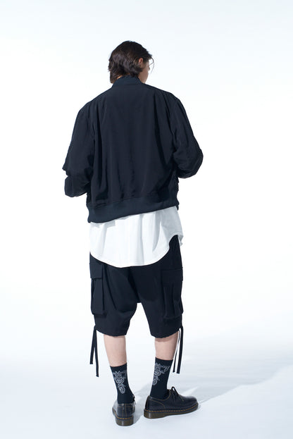 WASHER WOOL GABARDINE SARUEL CARGO SHORTS