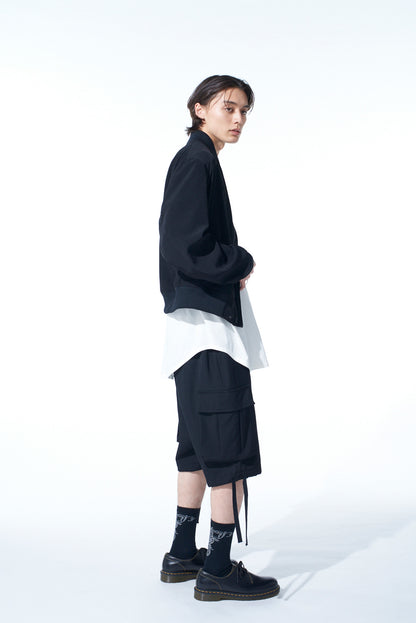 WASHER WOOL GABARDINE SARUEL CARGO SHORTS