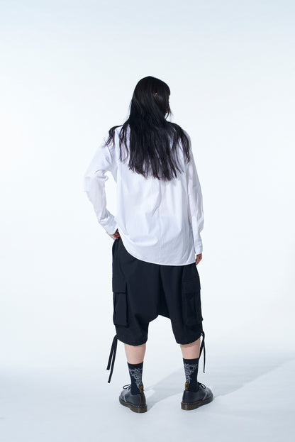 WASHER WOOL GABARDINE SARUEL CARGO SHORTS