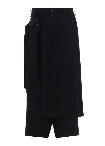 WASHER WOOL GABARDINE WRAP PANTS