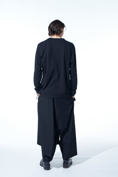 WASHER WOOL GABARDINE WRAP PANTS