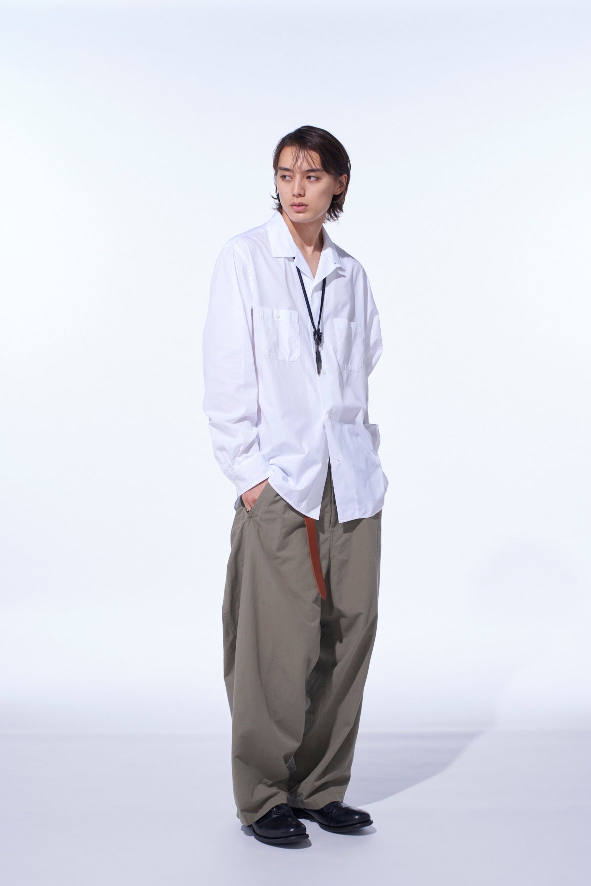BRUSHED WASHER FINISH BROAD 5POCKET WIDE PANTS