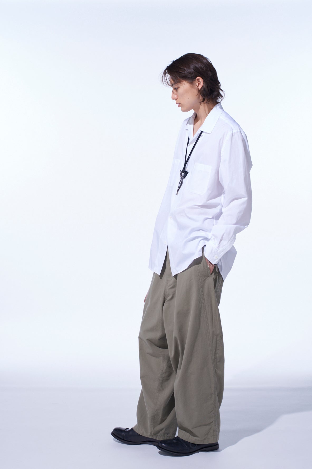 BRUSHED WASHER FINISH BROAD 5POCKET WIDE PANTS