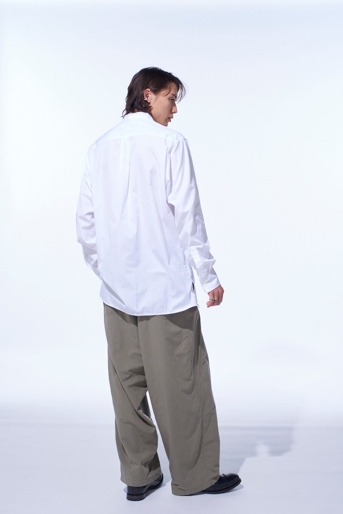 BRUSHED WASHER FINISH BROAD 5POCKET WIDE PANTS