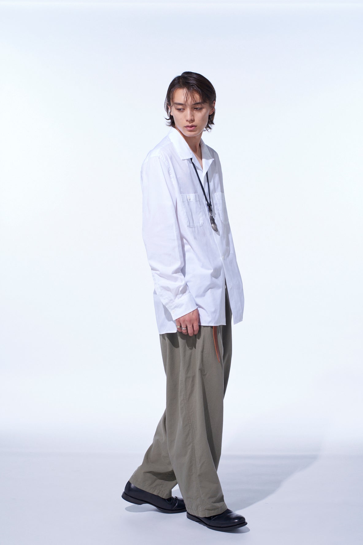 BRUSHED WASHER FINISH BROAD 5POCKET WIDE PANTS