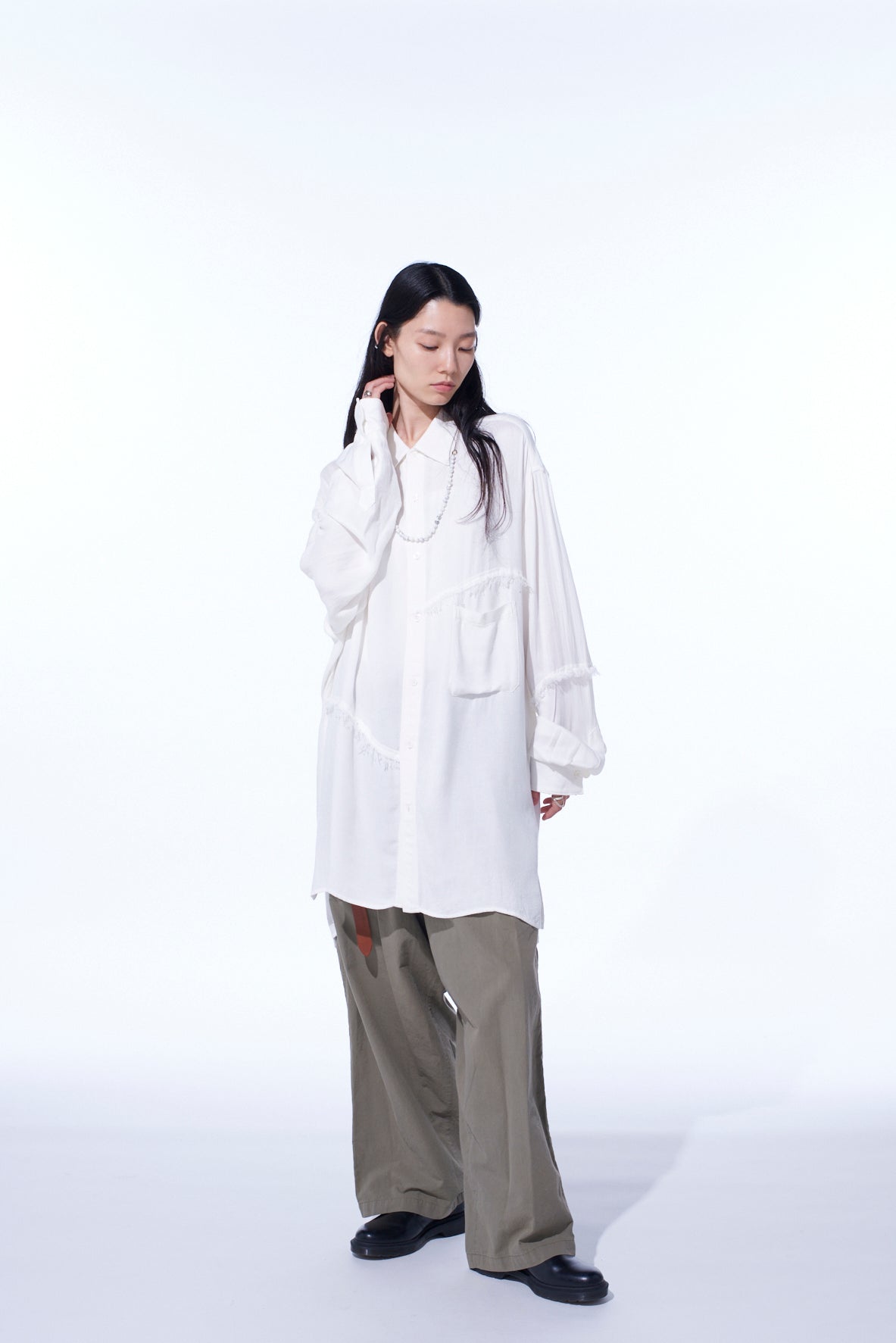 BRUSHED WASHER FINISH BROAD 5POCKET WIDE PANTS