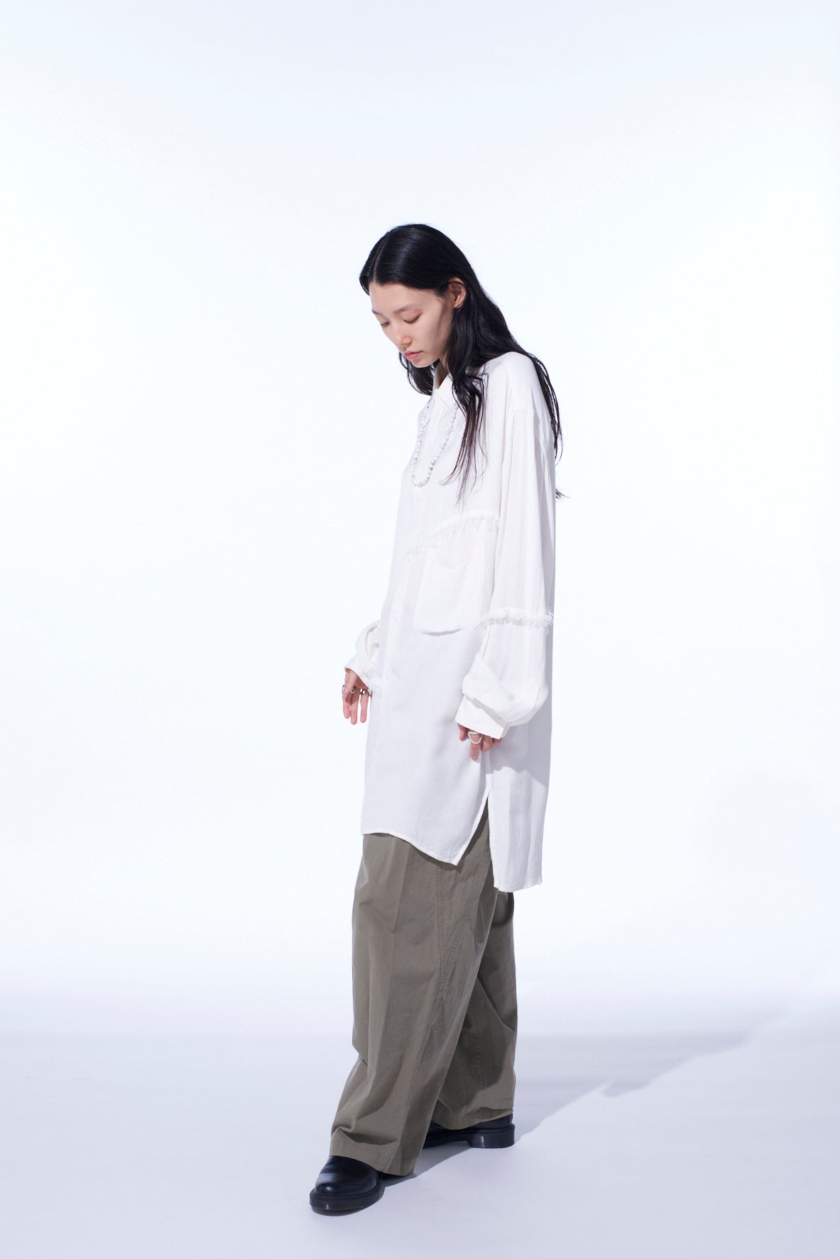 BRUSHED WASHER FINISH BROAD 5POCKET WIDE PANTS