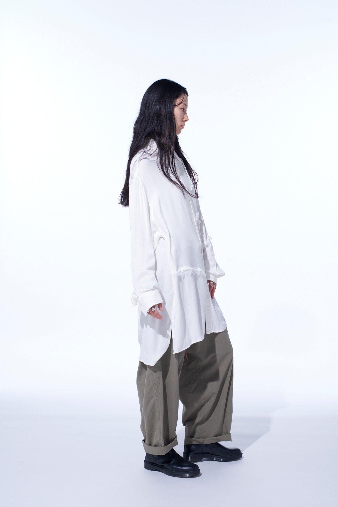 BRUSHED WASHER FINISH BROAD 5POCKET WIDE PANTS