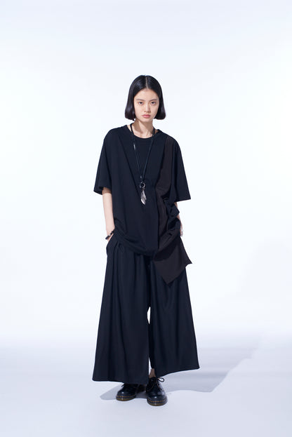 RAYON TWILL LAYERED PANTS