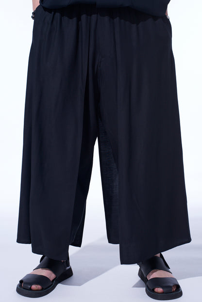 RAYON TWILL LAYERED PANTS