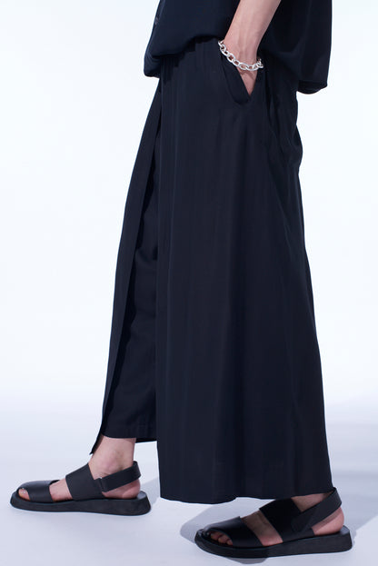 RAYON TWILL LAYERED PANTS