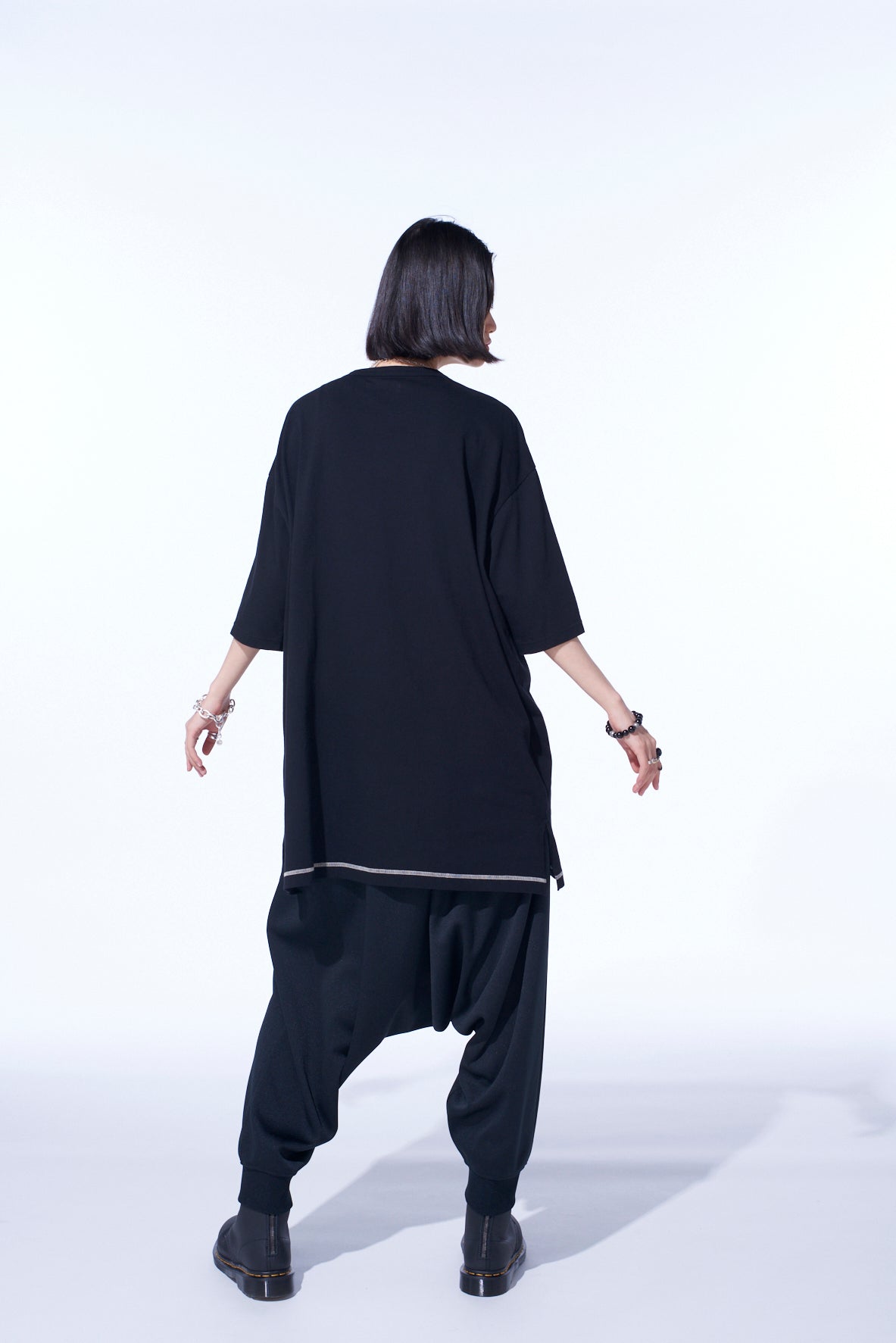 PE/SMOOTH JERSEY RIBBED HEMS BALLOON SARUEL PANTS