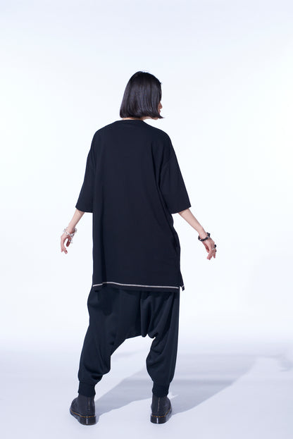 PE/SMOOTH JERSEY RIBBED HEMS BALLOON SARUEL PANTS
