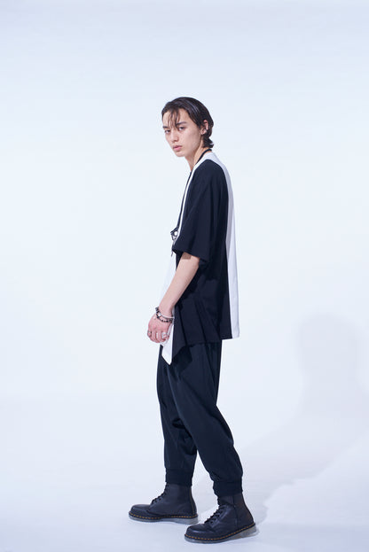 PE/SMOOTH JERSEY RIBBED HEMS BALLOON SARUEL PANTS