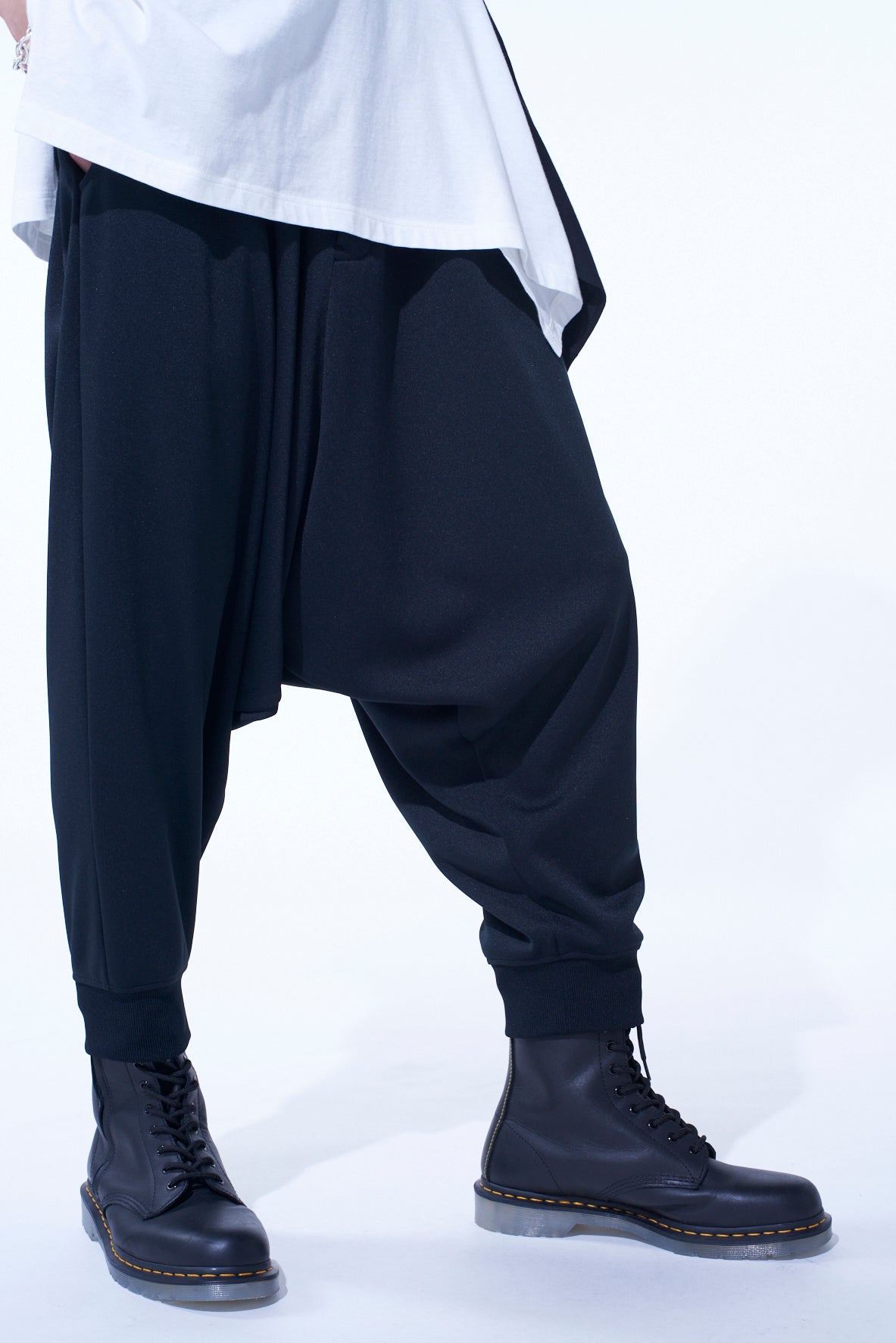 PE/SMOOTH JERSEY RIBBED HEMS BALLOON SARUEL PANTS