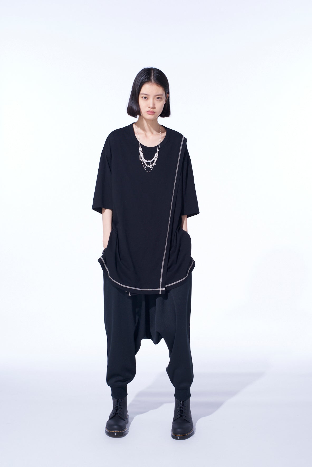 PE/SMOOTH JERSEY RIBBED HEMS BALLOON SARUEL PANTS