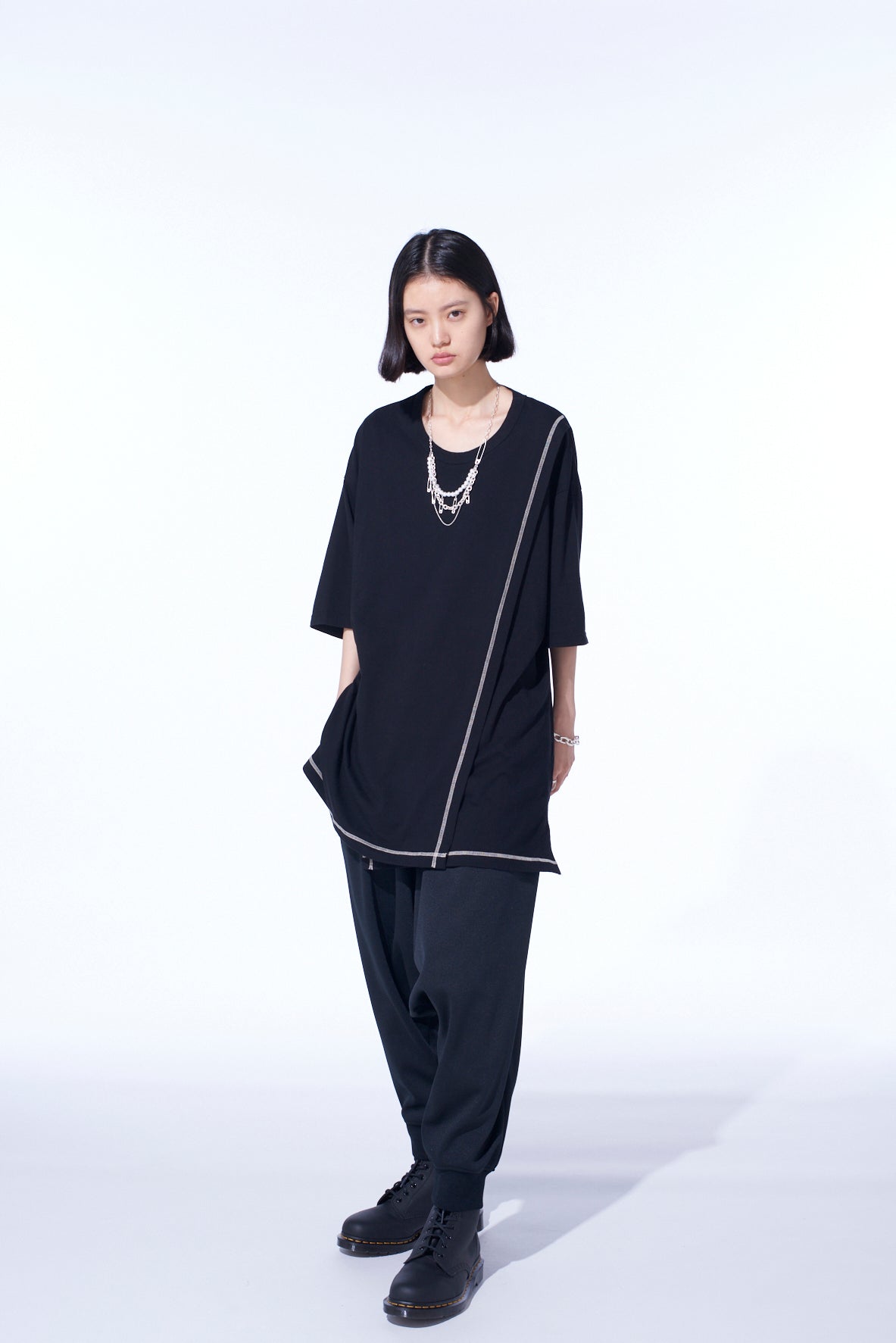 PE/SMOOTH JERSEY RIBBED HEMS BALLOON SARUEL PANTS
