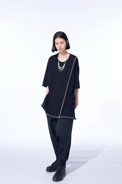 PE/SMOOTH JERSEY RIBBED HEMS BALLOON SARUEL PANTS