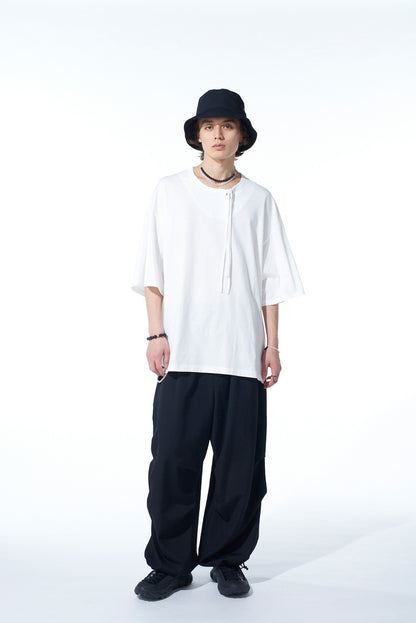 WASHER WOOL GABARDINE KNEE TUCK MILITARY PANTS