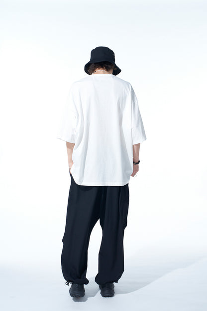 WASHER WOOL GABARDINE KNEE TUCK MILITARY PANTS