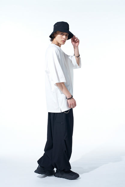 WASHER WOOL GABARDINE KNEE TUCK MILITARY PANTS