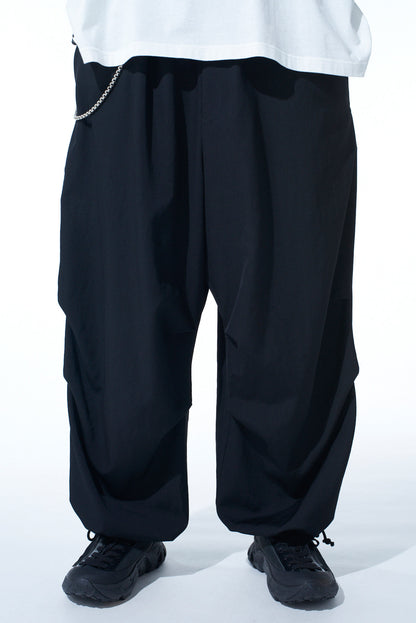 WASHER WOOL GABARDINE KNEE TUCK MILITARY PANTS