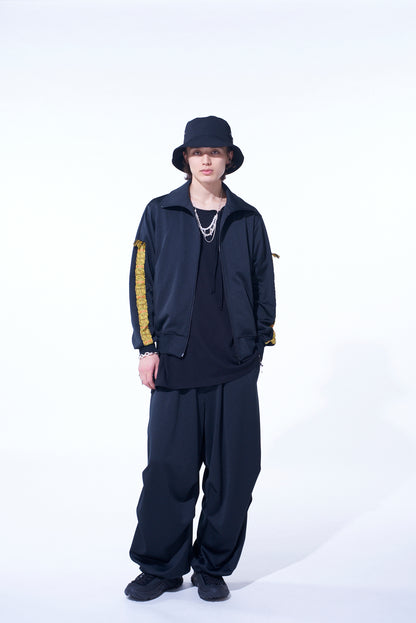 PE/SMOOTH JERSEY KNEE TUCK MILITARY PANTS WITH TYROLEAN TAPES